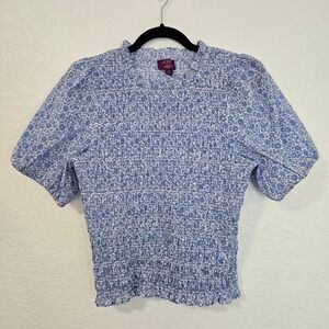 J Crew Liberty Fabric Smocked Puff Sleeve Floral Top Women Size Medium